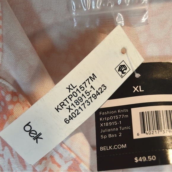 Kim Rogers Julianna Tunic Hi Low Button Down Short Sleeve Slinky Size XL New - Picture 7 of 9